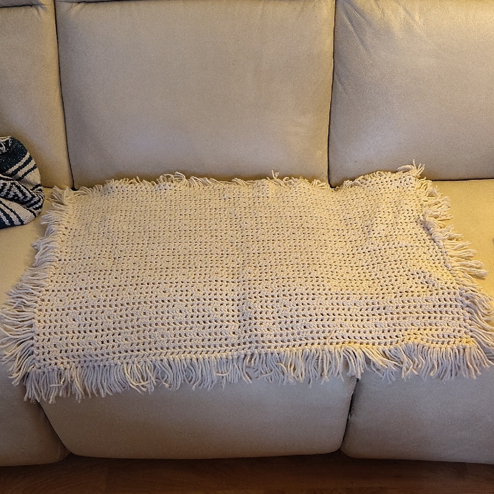 Cream Knitted Throw Pillow Cover